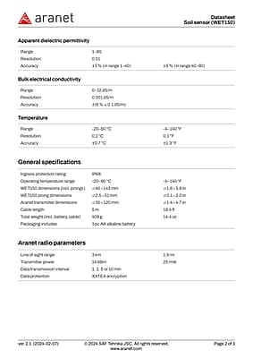 Bodemvocht + Elect Cond. + Temp. sensor (WET150)